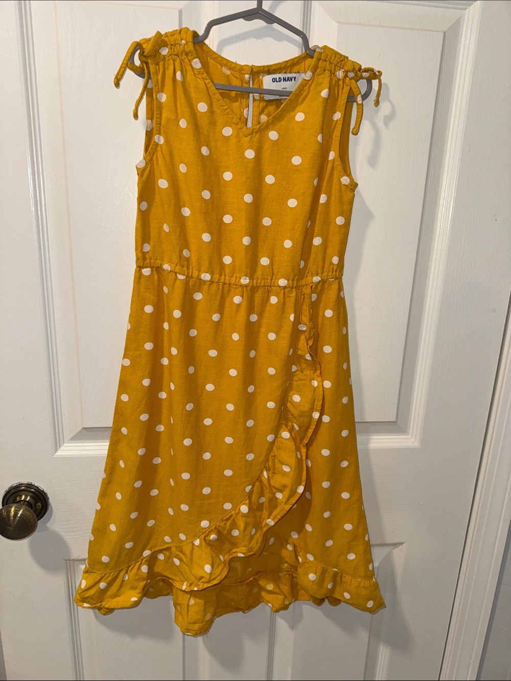 Old Navy Girls' Yellow Polka Dot Ruffle Dress Size 6/7
